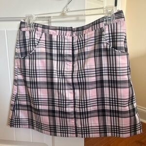 Izod Plaid Mini Skirt in Pink and Black